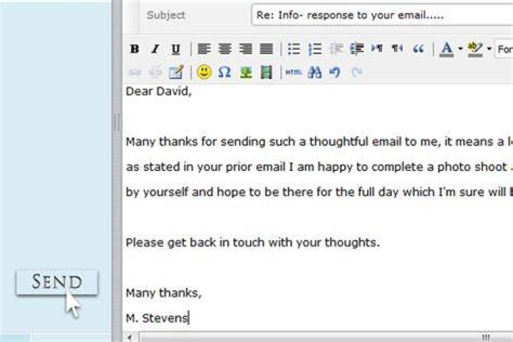 How do you respond to information in an email?