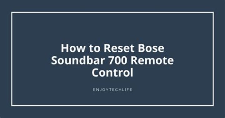 How to reset Bose remote control?