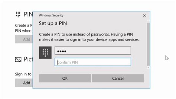 How to set Pin code in Windows 10?