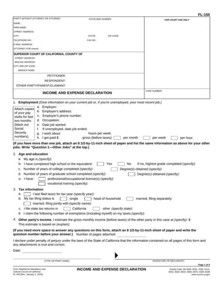 What is a FL-150 form?