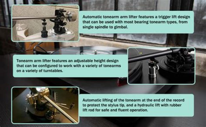 What is the function of a tonearm on a record?